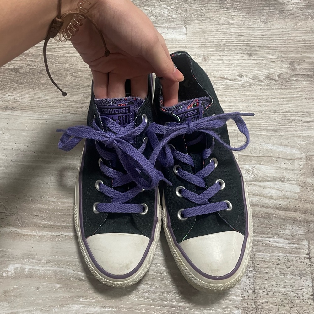 black/purple converse